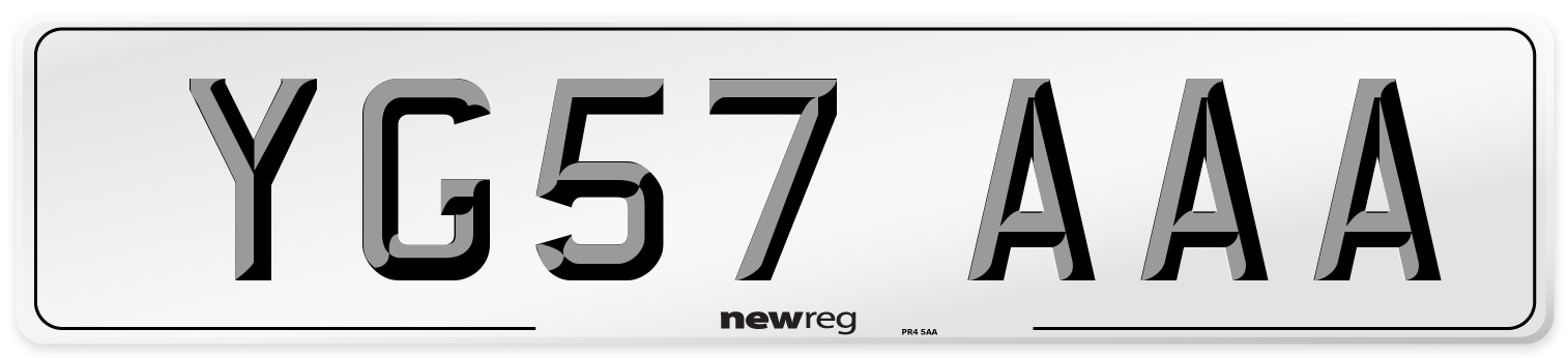 YG57 AAA Number Plate from New Reg